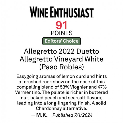 2022 Duetto - Wine Enthusiast